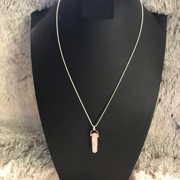 Sterling Rose Quartz necklace - Picture 3 of 11